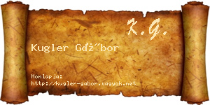 Kugler Gábor névjegykártya